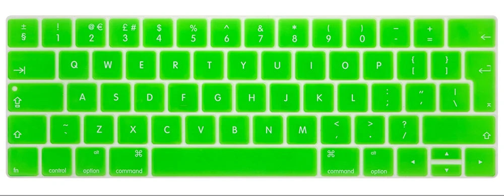 Чехол-клавиатура для нового Macbook Pro retina 13 15 с сенсорной панелью, силиконовая для компьютерной клавиатуры - Цвет: green