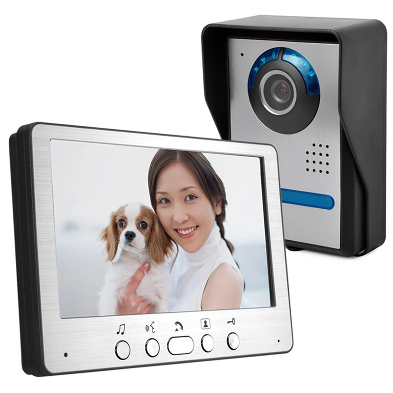 

7 inch Video Intercom Video Door Phone Intercom System Door Release Unlock Color Outdoor Doorbell Camera 700TVL IR Night Vision