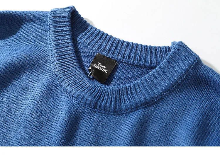 Цветной лоскутный свитер пуловер хип-хоп мужской вязаный свитер ретро Винтаж уличная одежда полосатый свитер хлопок осень