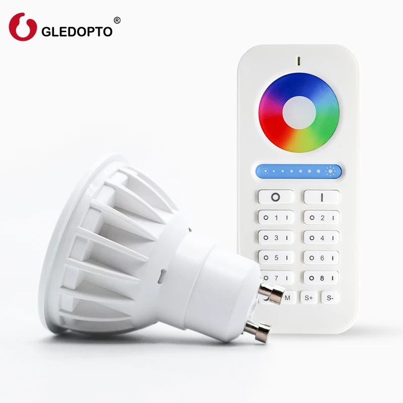 

GLEDOPTO 2.4g 4W Gu10 LED Spotlight Bulb Lamp LED 8-zone remote controller Wireless Dimmable RGBW LED light AC100-240V gu10 led