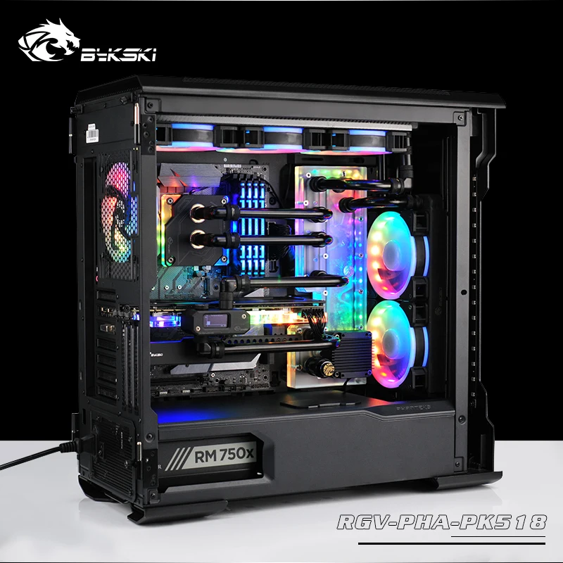 80% OFF  BYKSKI Acrylic Board Water Channel Solution use for Phanteks PK518(Evolv X) case / CPU GPU Block / 