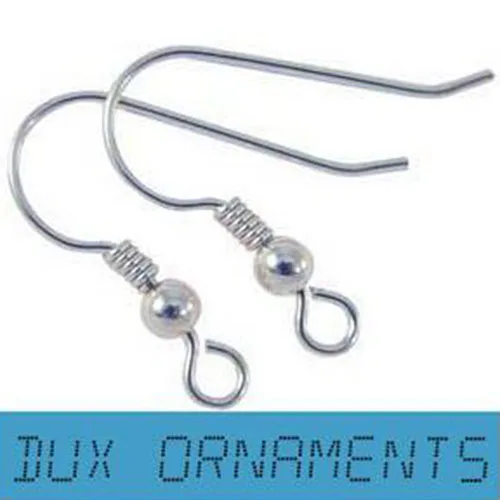 

French Fish Earring hooks 1000 pcs sterlingSilver Plated earring hooks silver findings Iron Shepherd Hooks 20mm