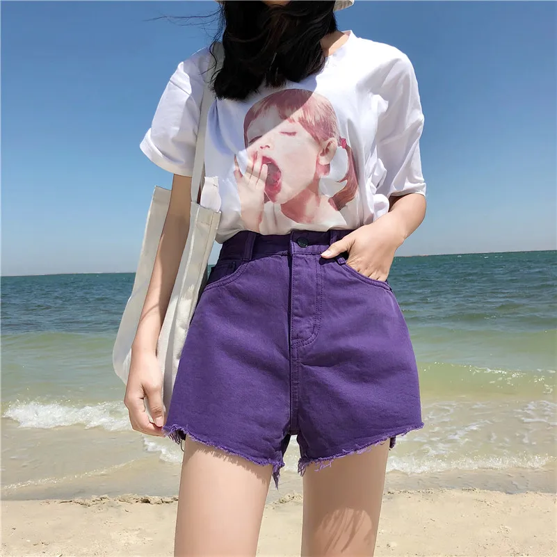 Women Fashion Casual All match Summer Brief Cotton Shorts Loose Leg