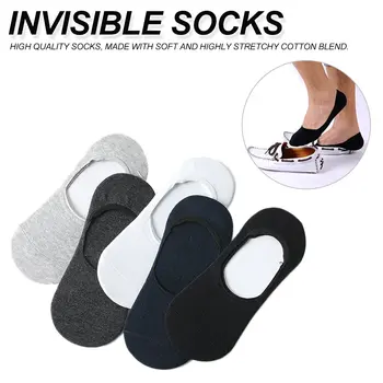 

Simple 1 Pair Cotton Low Cut Ankle Socks Summer Socks Men Casual Soft Sock Loafer Boat Non-Slip Invisible No Show Socks