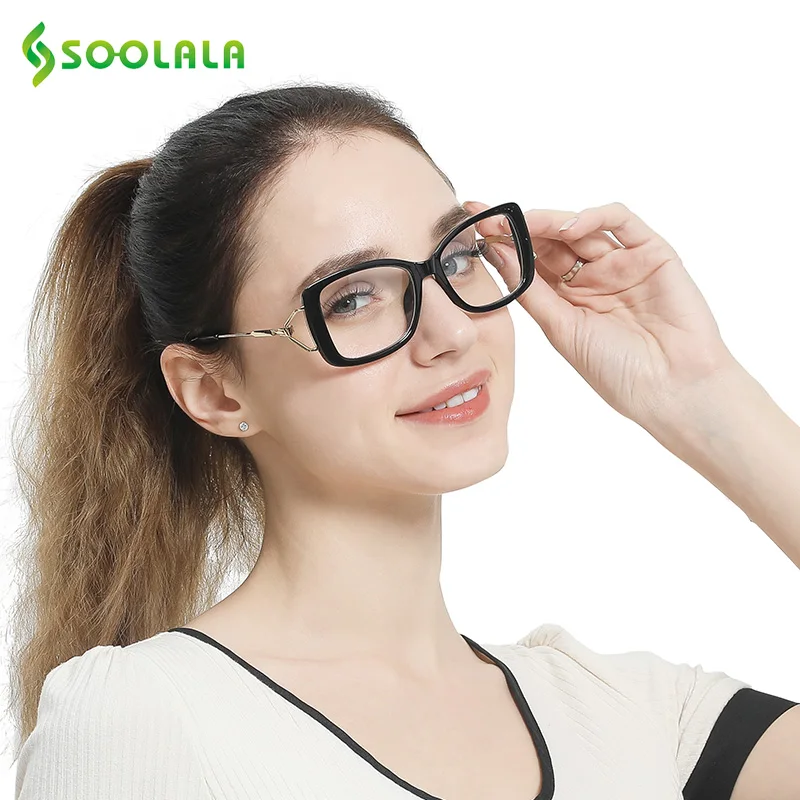 SOOLALA Eye glass es большая рамка квадратные женские s мужские модные оправы для очков прозрачные линзы компьютерное стекло для женщин
