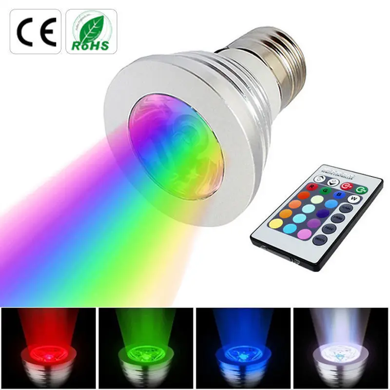 

3W E27/G10/MR16 16 Color LED Magic RGB Spot Light Bulb Lamp Wireless Remote Control