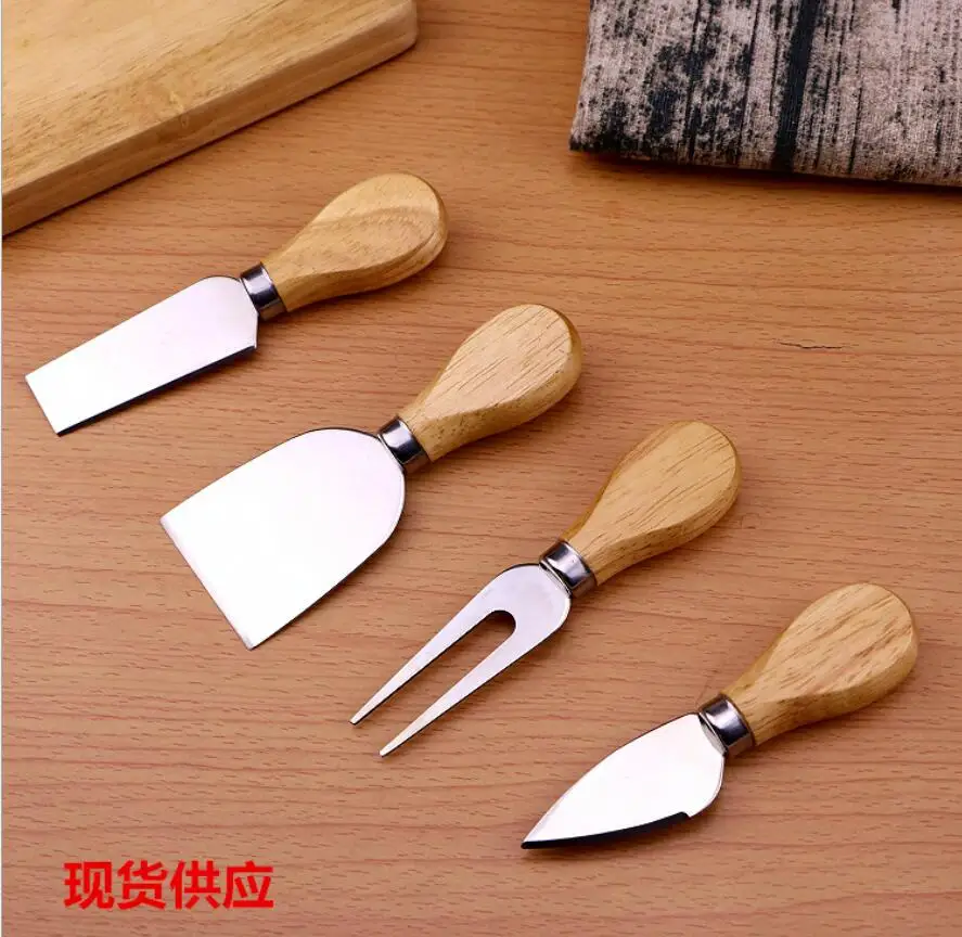 50 sets *4pcS/sets Knives Bard Set Oak Handle Cheese Knife Kit Kitchen Cooking Tools Useful
