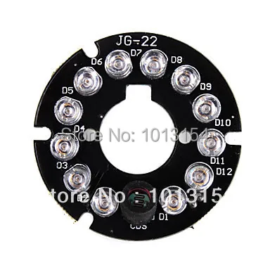 Russia free shippingInfrared 12-LED Illuminator Board Plate for 3.6mm Lens CCTV Security Camera | Безопасность и защита
