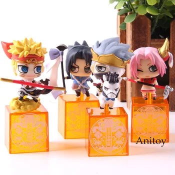 

Naruto Shippuden Action Figure Q Version Naruto Haruno Kakashi Sasuke PVC Collection Model Toy COS Journey to the West 4pcs/set