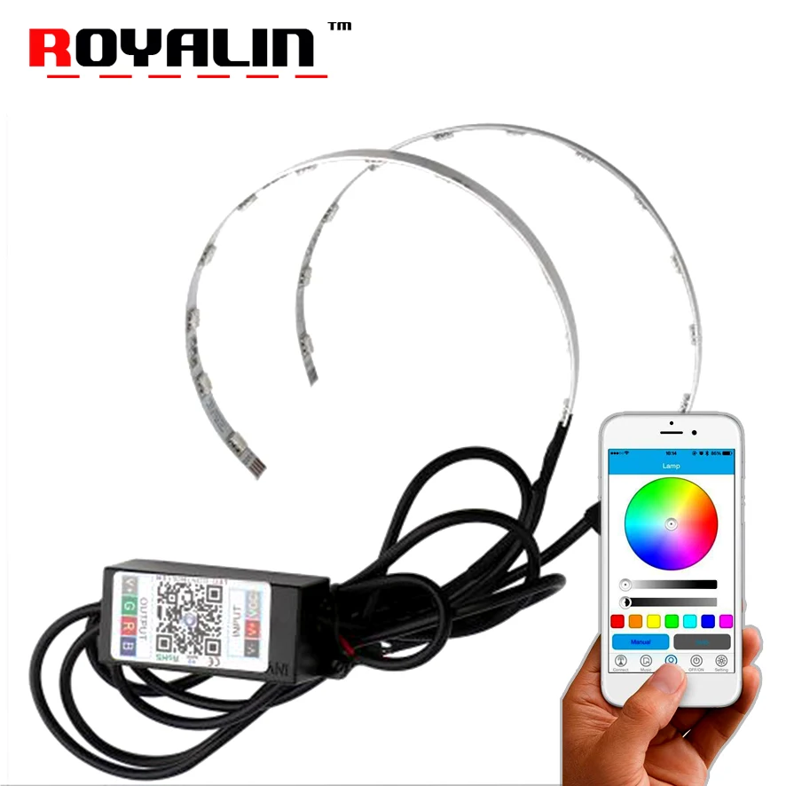 ROYALIN Demon Eyes 360 RGB LED Devil Bluetooth драйвер для Hella Q5 автомобильный Стайлинг фар объектив