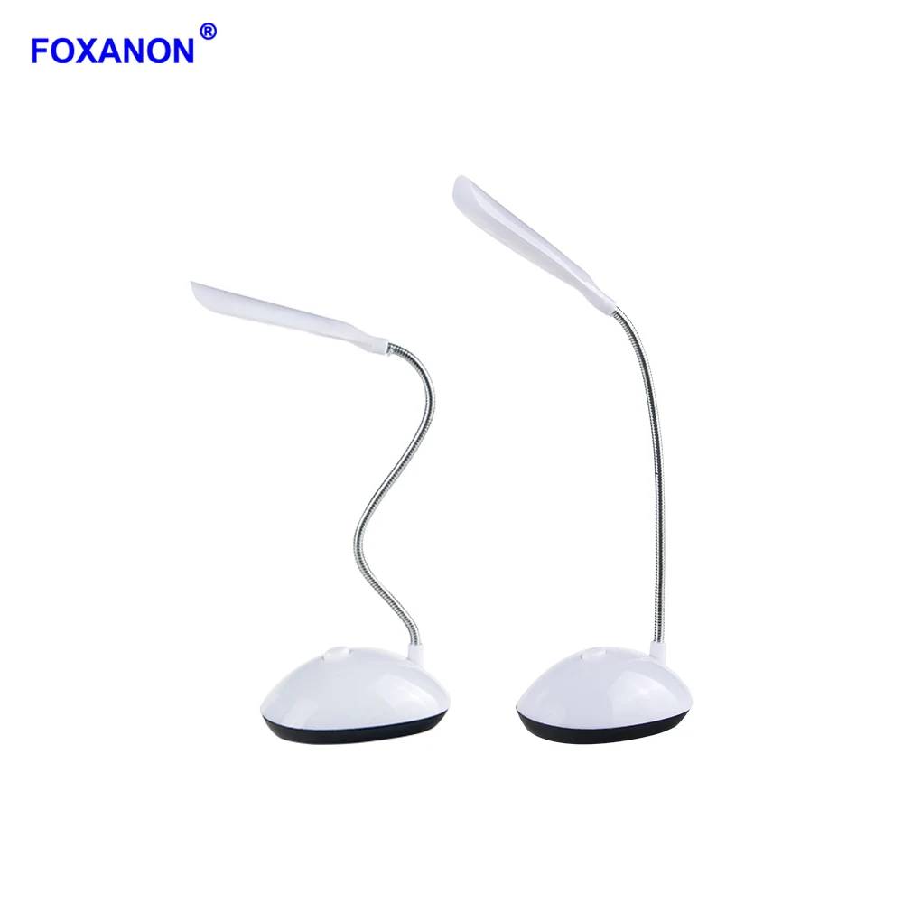 Foxanon مصابيح طاولة توفيرية مرنة بطارية إضاءة ليد بالطاقة حماية العين القراءة كتاب أضواء ل مكتب خزانة السرير غرفة نوم