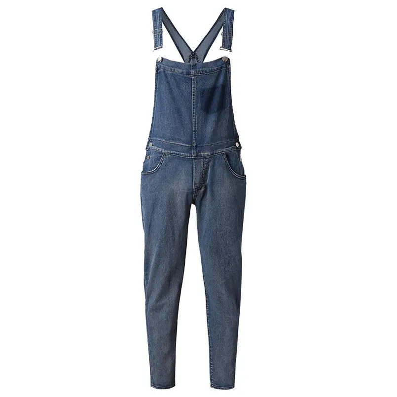 New Men Summer Autumn Fashion Overall Casual Jumpsuit Jeans Wash Broken Pocket Trousers Suspender Pants Brief Joggers Pant #4R06 (9)