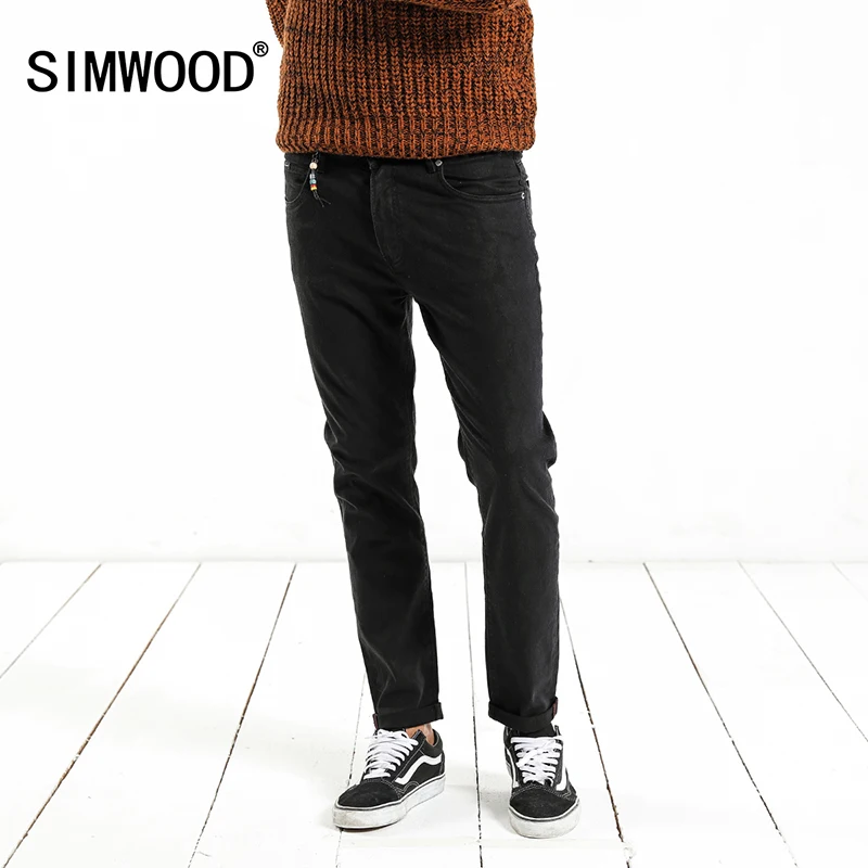 SIMWOOD 2018 Spring New Smart Casual Pants Men Slim Fit Wash Fashion Trousers Beading High Quality Brand Clothing XC017014