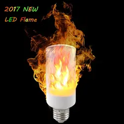 50X DHL2017New поступление E27 светодиодный пламя лампы эффект пламени светодиодный Лампа 85 ~ 265 В мерцания эмуляции огни 9 Вт декоративные лампы