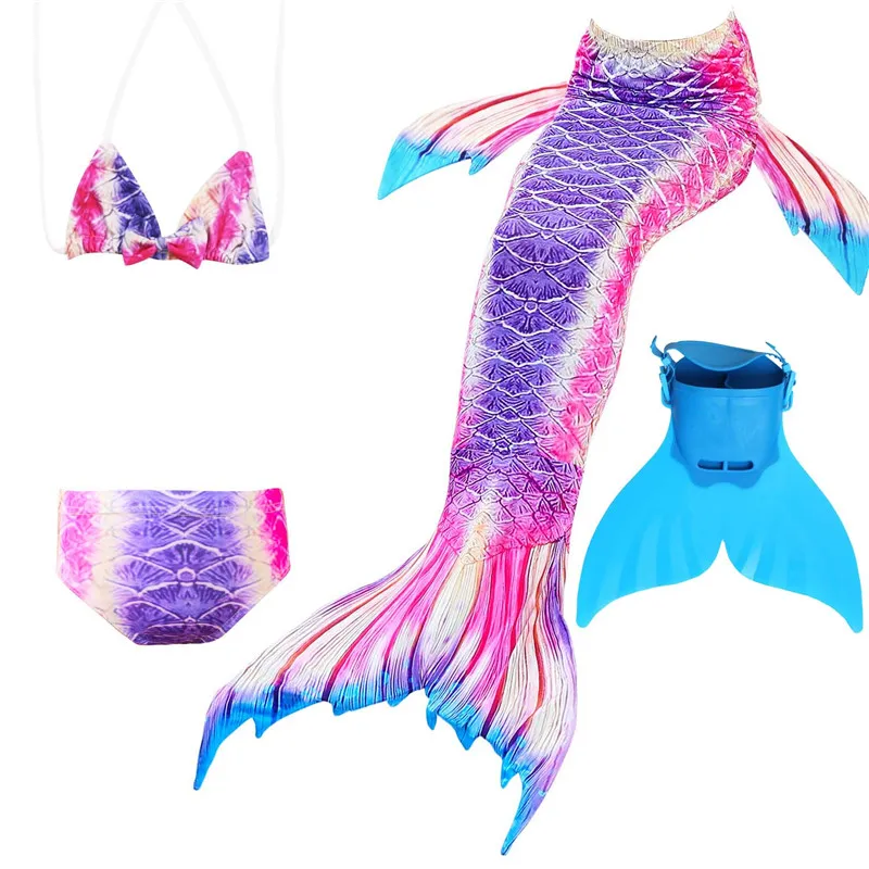 

Mermaid Tail For Girls Costume Cosplay Children Swimming Tails With Monofin Swimmable Mermaid Swimsuit Flipper for Kids
