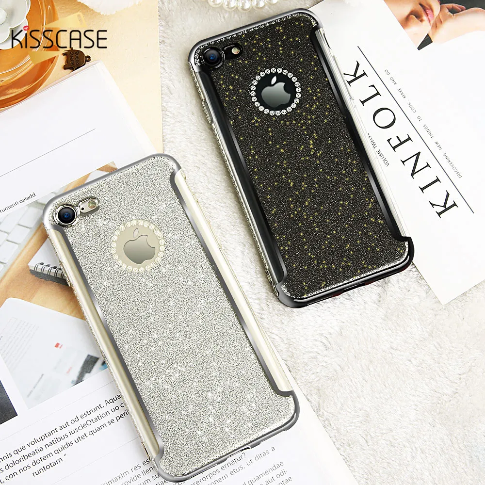 KISSCASE Diamond Phone Case For iPhone 7 8 6S 6 Plus Glitter Luxury Bling Silicone Shell 5S 5 5E Back Cover Capa |
