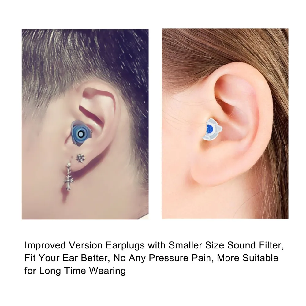 PUAroom 2 Pairs Silicone Ear Plugs Noise Reduction with 2 Pairs Sound Filters, Soft and Reusable, Ideal for Musicians,Motorcycle PUAroom 2 Pairs Silicone Ear Plugs Noise Reduction with 2 Pairs Sound Filters, Soft and Reusable, Ideal for Musicians,Motorcycle