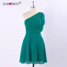 Sempre Bonitas Cocktail Dresses 2018 Nova Moda Verde A Linha de Um Ombro Lace Curto Vestidos de Festa Acima Do Joelho Vestidos EP03001PG