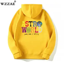 С изображением Трэвиса Скотта ASTROWORLD WISH YOU WERE HERE толстовки Мода Письмо ASTROWORLD Толстовка уличная человек женщина пуловер Толстовка