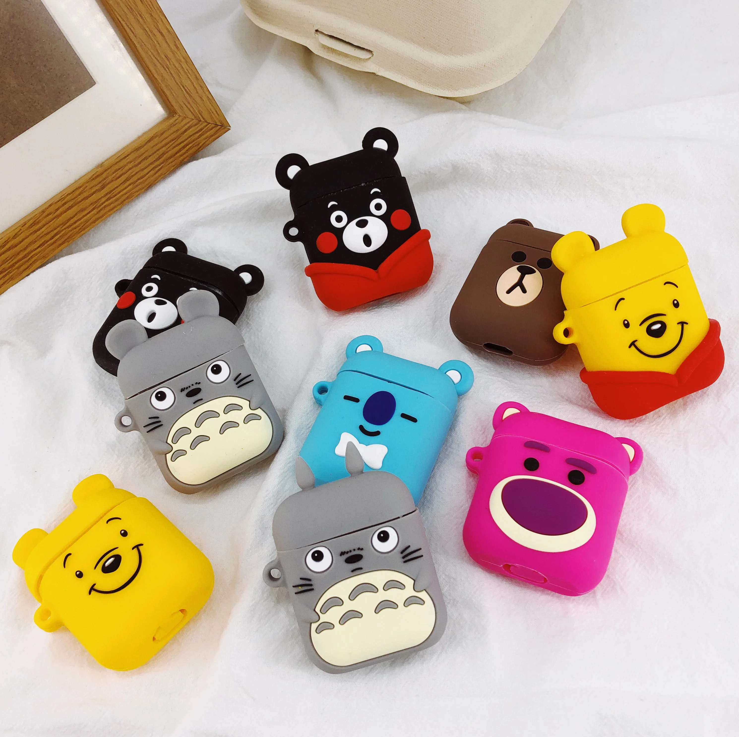 

Soft TPU Silicone Cute Cartoon Wireless Bluetooth Earphones Cases For Apple Airpods