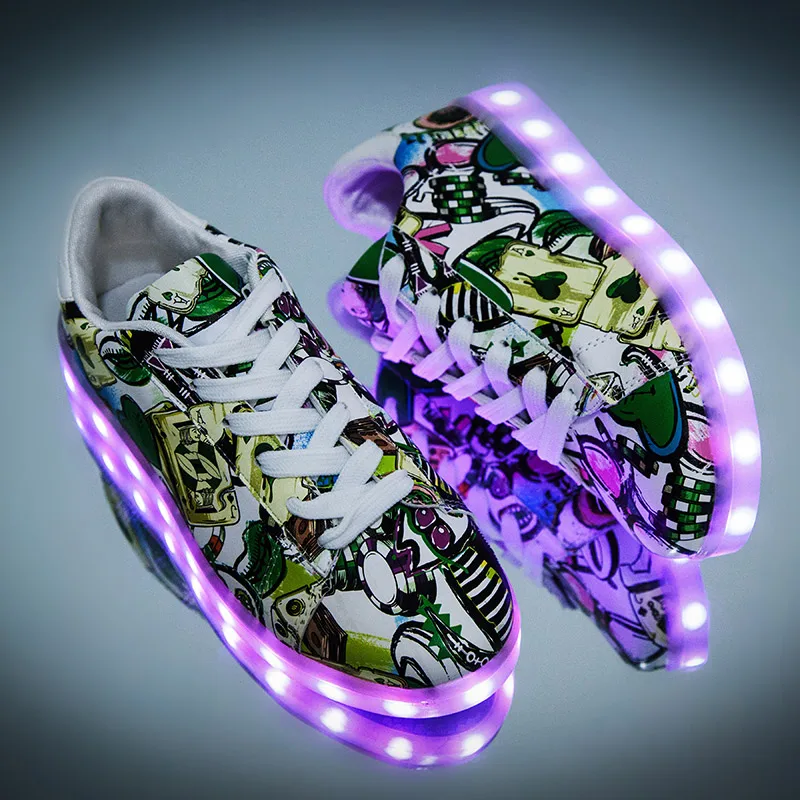 27-44 Led 슬리퍼, USB 일루미네이트 krasovki 야광 스니커즈, 빛나는 어린이 led 신발, 어린이용 가벼운 밑창, 여아 및 남아 led 스니커즈