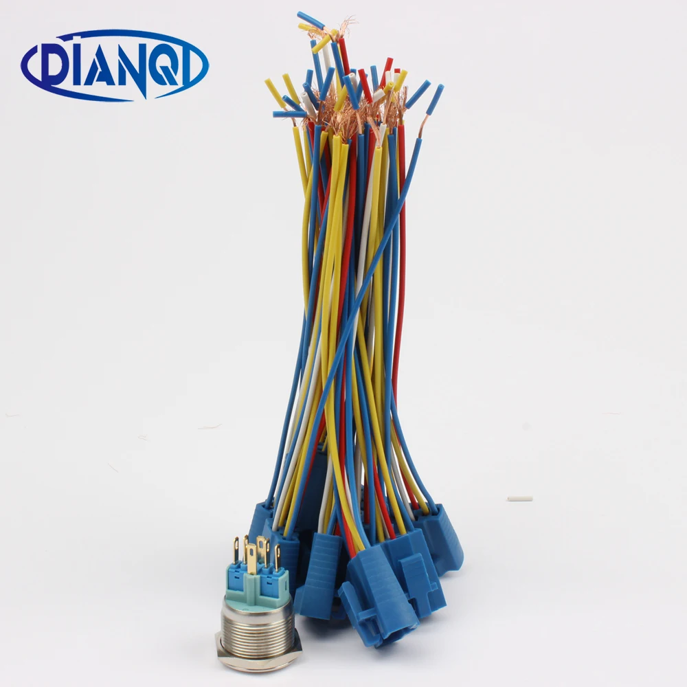 22mm metal push button socket wiring 6 wires stable lamp light button