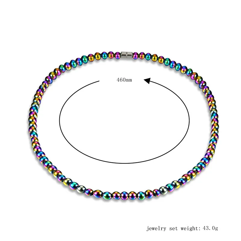Мужское женское ожерелье из гематита с разноцветными бусинами магнитной терапии уход натуральный камень ожерелье s ювелирный подарок HSJ88