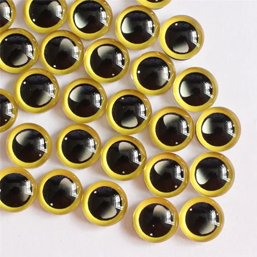 10mm Dragon Eyes Round Glass Cabochon Flatback Photo Dome Accessory Jewelry Finding Pendant Base In Pairs 50pcs/lot K05386 - Цвет: Color 10