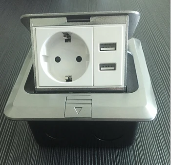 

HOT SELL EU style pop-up floor socket box with USB