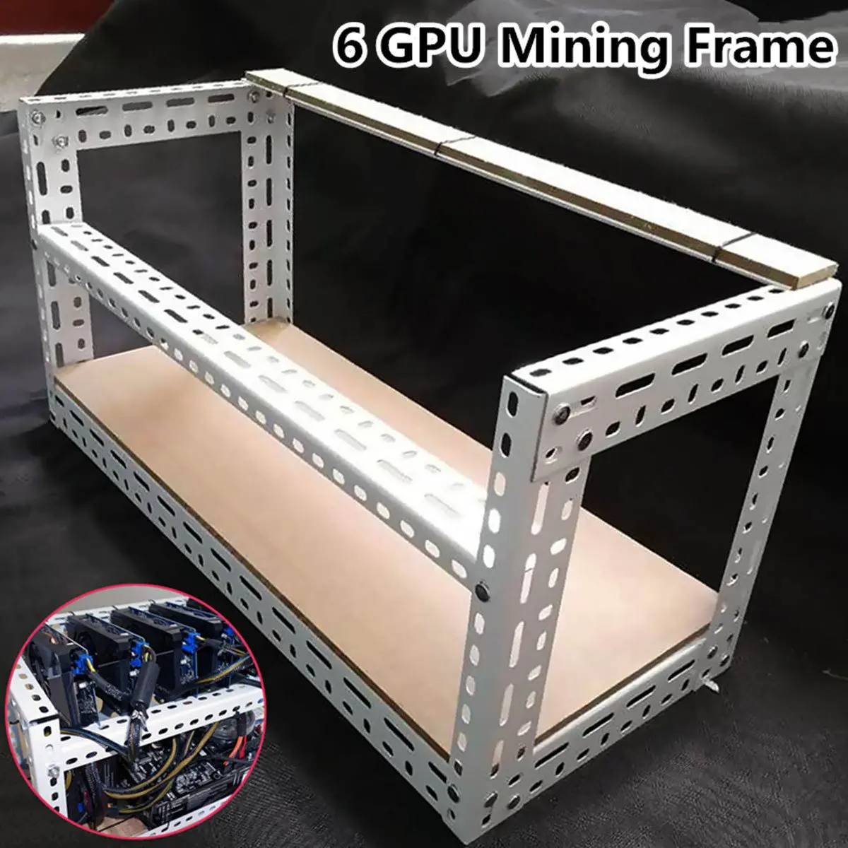 70cm 35cm 35cm 6 GPU Open Air Aluminum font b Mining b font Miner Frame Rig