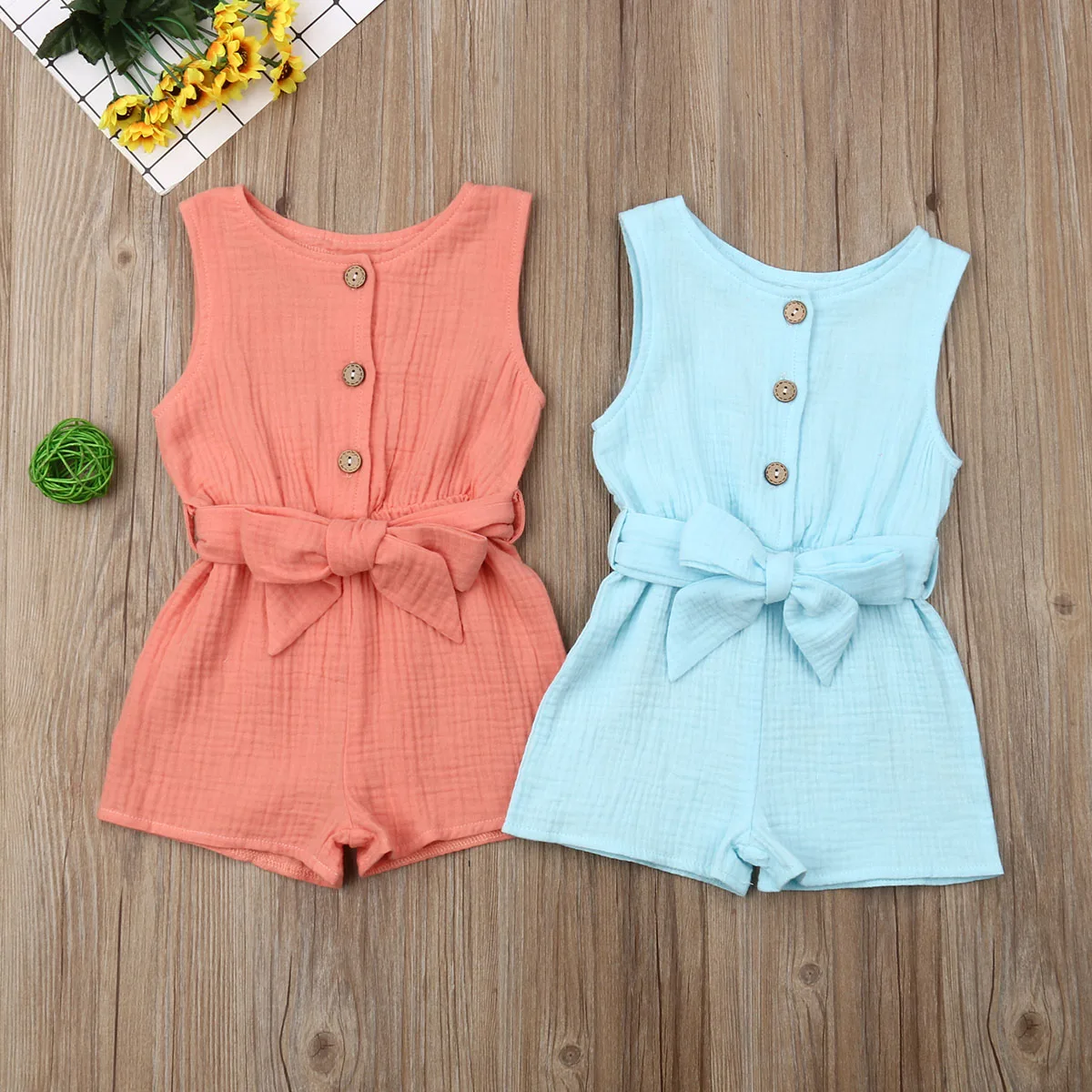 

2019 Summer Baby Girl Clothes Sleeveless Rompers Newborn Infant Kids Gift Sweet Jumpsuit Sunsuit Age 0-18