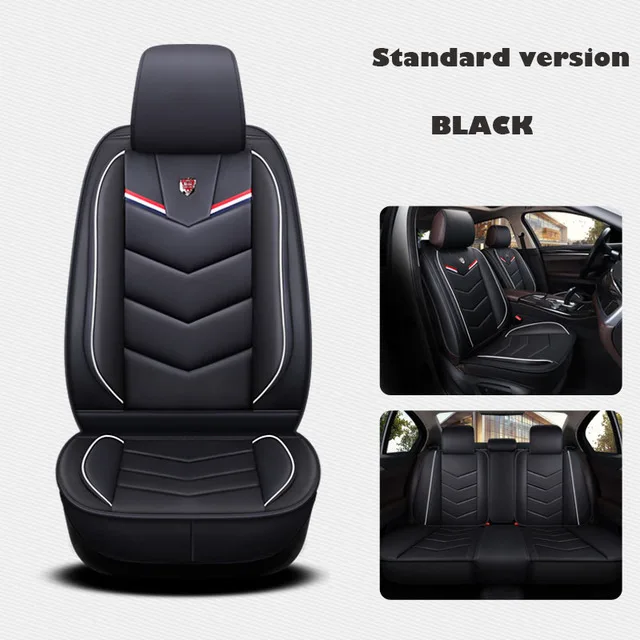 Black Кожаные универсальные чехлы для автомобильных сидений для subaru Forester Impreza Legacy outback sti tribeca xv - Название цвета: Black