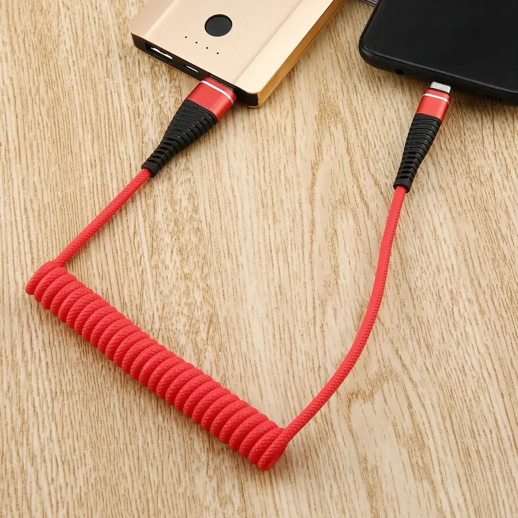 Usb type-C кабель для samsung Galaxy S9 S8 для huawei mate 20 Pro Xiaomi Mi 8 USB C зарядный кабель спиральный пружинный зарядный шнур