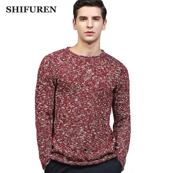 

SHIFUREN Autumn Winter New Sweater Men Casual Knitted Pullovers Long Sleeve Male Slim Fit O-Neck Jumpers Knitwear Christmas Gift