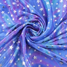 Давид аксессуары 50*150 см золото серебро звезда 2 способа стрейч трикотажная ткань для ткани ребенок домашний текстиль для шитья кукла тильда, 1Yc5620