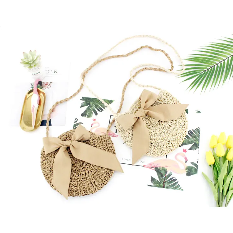 النساء رسول القش حقيبة الروطان Crossbody حقيبة كتف مقوس دانتيل يد البوهيمي التعميم حقائب الشاطئ الصيف