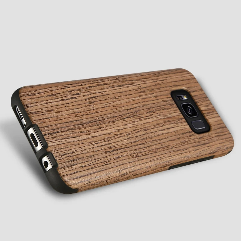 KISSCASE Винтаж текстура деревянный узор чехол для samsung Galaxy S10 плюс S10e S8 Lite зерна мягкий бант из ленты TPU с изображением дерева чехол Funda - Цвет: Dark Gray