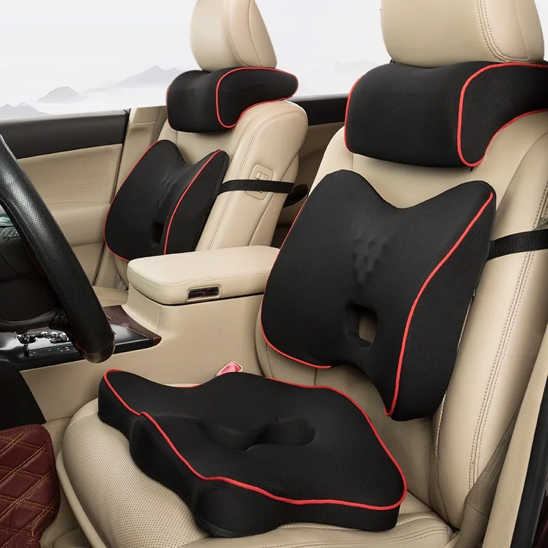 

Car Headrest Back Pillow Hip Cushion Soft Memory Foam Fit Body Curve Do Good To Health Use In Office Home Vehicle Suv Truck Van