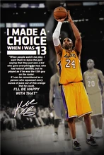 Kobe Bryant Lakers Carteles Top Shot Top Juega Pegatinas Custom Canvas NBA Baloncesto Niños Wallpaper Etiqueta de La Pared Decoración Para El Hogar #1396