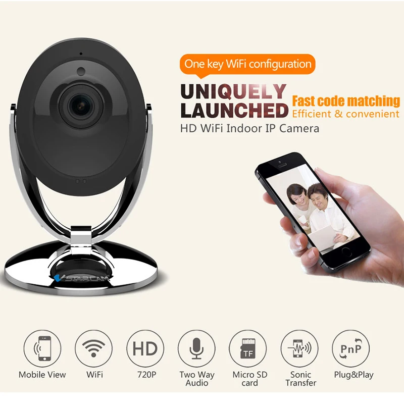 Vstarcam C93 C7893WIP HD 720P Mini Wireless IP Camera P2P P/T Night Vision IR-cut Internal Speaker Mini CCTV Camera