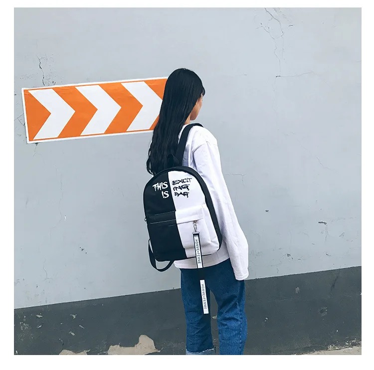 Женский рюкзак из парусины с буквенным принтом в стиле Харадзюку, школьные сумки для девочек-подростков, повседневные Рюкзаки, рюкзак для женщин, Mochila Feminina
