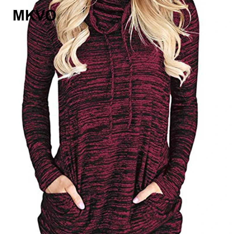 

women's Fashion sports long sleeve t shirt women autumn and winter high collar warm cotton top casual harajuku plus size tshirt