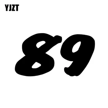 

YJZT 14CM*7.5CM Fashion Fun Number 89 Vinyl High-quality Car Sticker Decal Black/Silver Graphical C11-0776