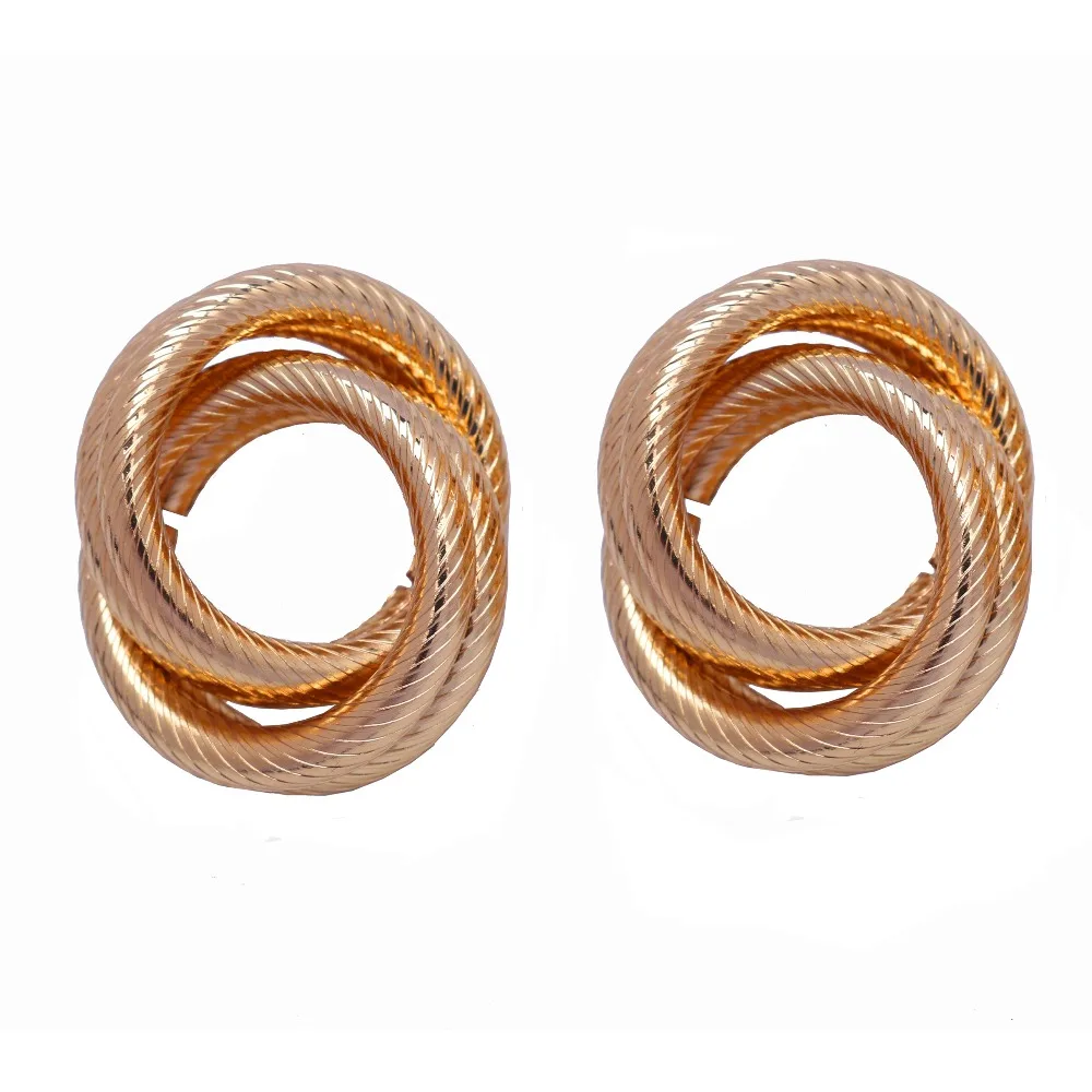 

European Brand Big Round Metal Earring Screw Twisted Drop Earrings for Women Punk Statement Party Jewelry Gift Simple EK340