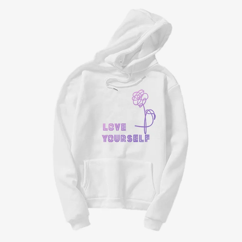 Love Yourself Sweatshirt, Epiphany Love Yourself Kim Seokjin Sweatshirt, Love Yourself hoody, army Answer Idol Hoodie - Цвет: white