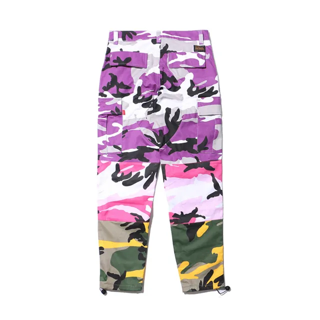 Hip Hop Camouflage Patchwork Pant Men 2018 Fashion Camo Color Cargo ...