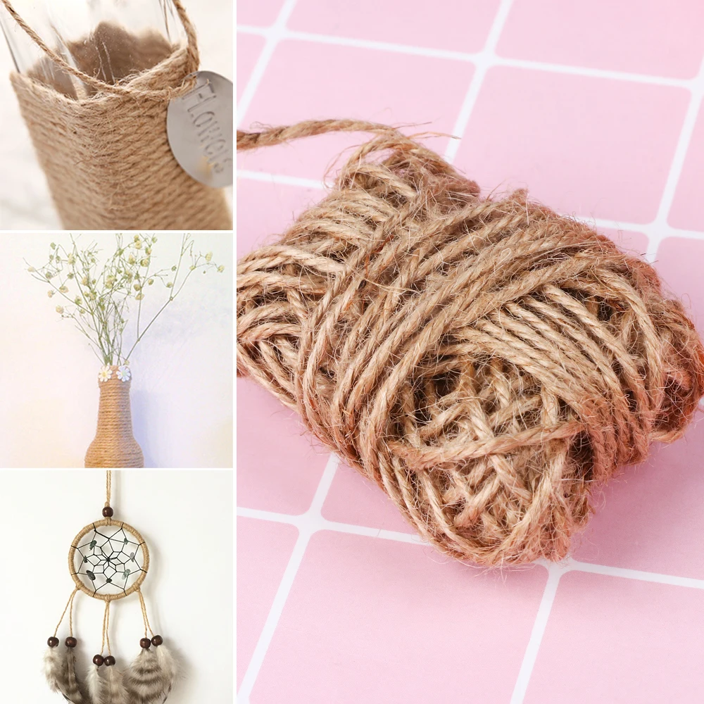 

10m/Roll Natural Cords Woven Hemp Rope DIY Rope Wedding Decorative Twine Jute String Gardening Cord Party Supplies