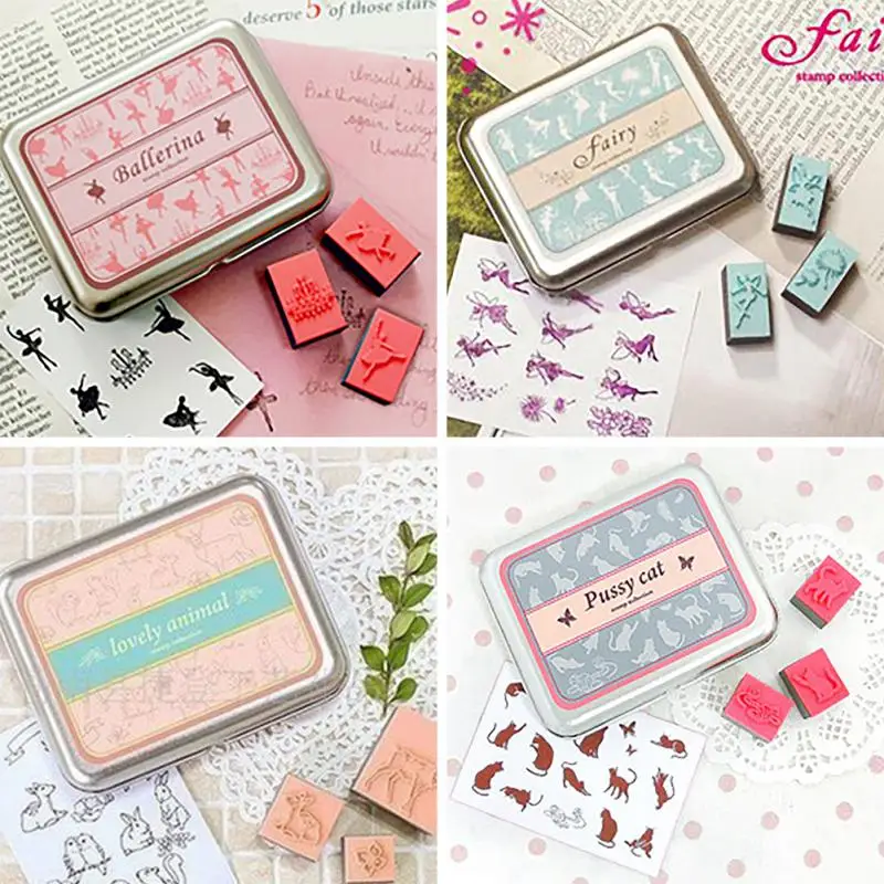 

12pcs Universal Decoration Signets With 1pcs DIY Sticker For DIY Photo Album And Notebooks Rubber Signets Set