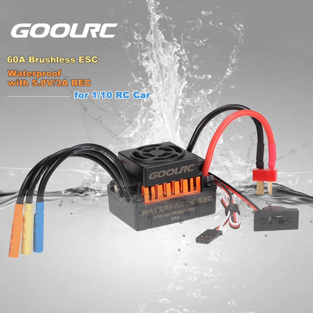 

GoolRC Upgrade Waterproof 3650 3900KV Brushless Motor ESC 60A Combo Set for 1:10 Climber RC Car Truck Electronic Speed Vehicle
