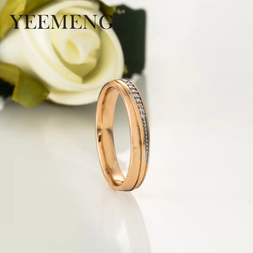 YEEMENG Золото Цвет одежда высшего качества простой кубический циркон любителей Обручальное кольцо ювелирные изделия Полный размеры